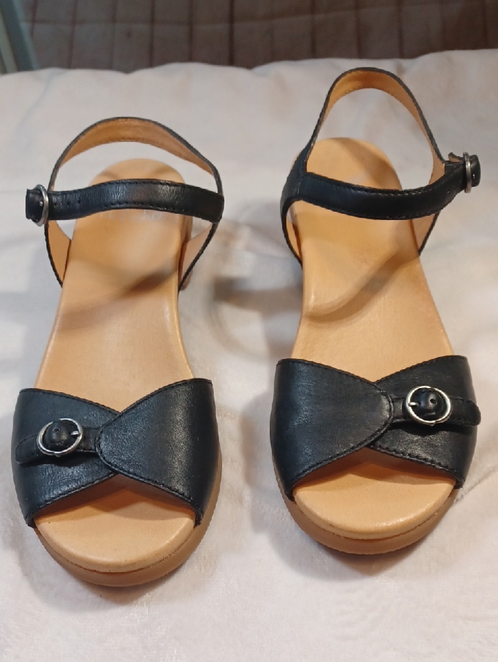 dansko black leather buckle front comfort ankle strap sandals womens eu 38 us8 - Picture 12 of 12